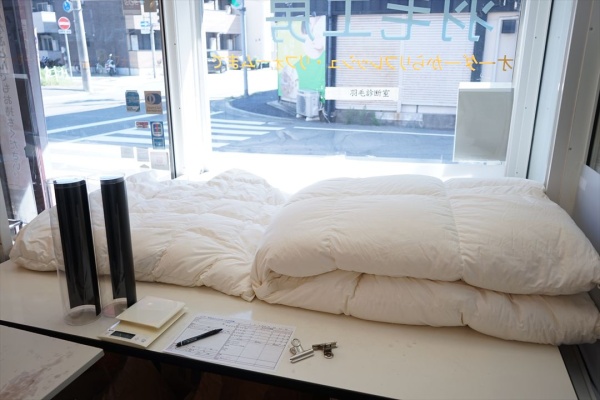 22～3年使っているクィーンサイズの２枚合わせをシングルサイズの薄い目の羽毛布団にリフォーム画像